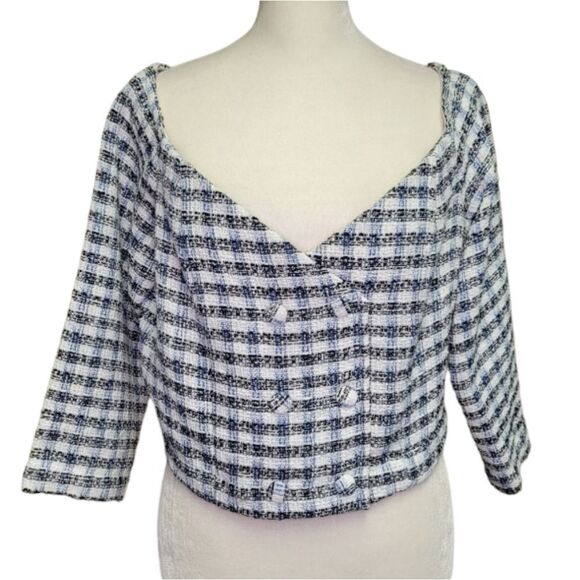 Zara textured off the shoulder crop top - Picture 2 of 13